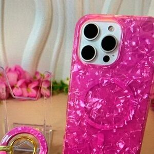 SHEIN Vibrant Pink Textured Phone Case